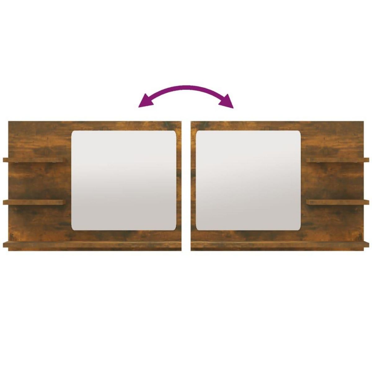 VIDAXL Miroir de bain Chene fume 60x10,5x45 cm Bois d'ingenierie