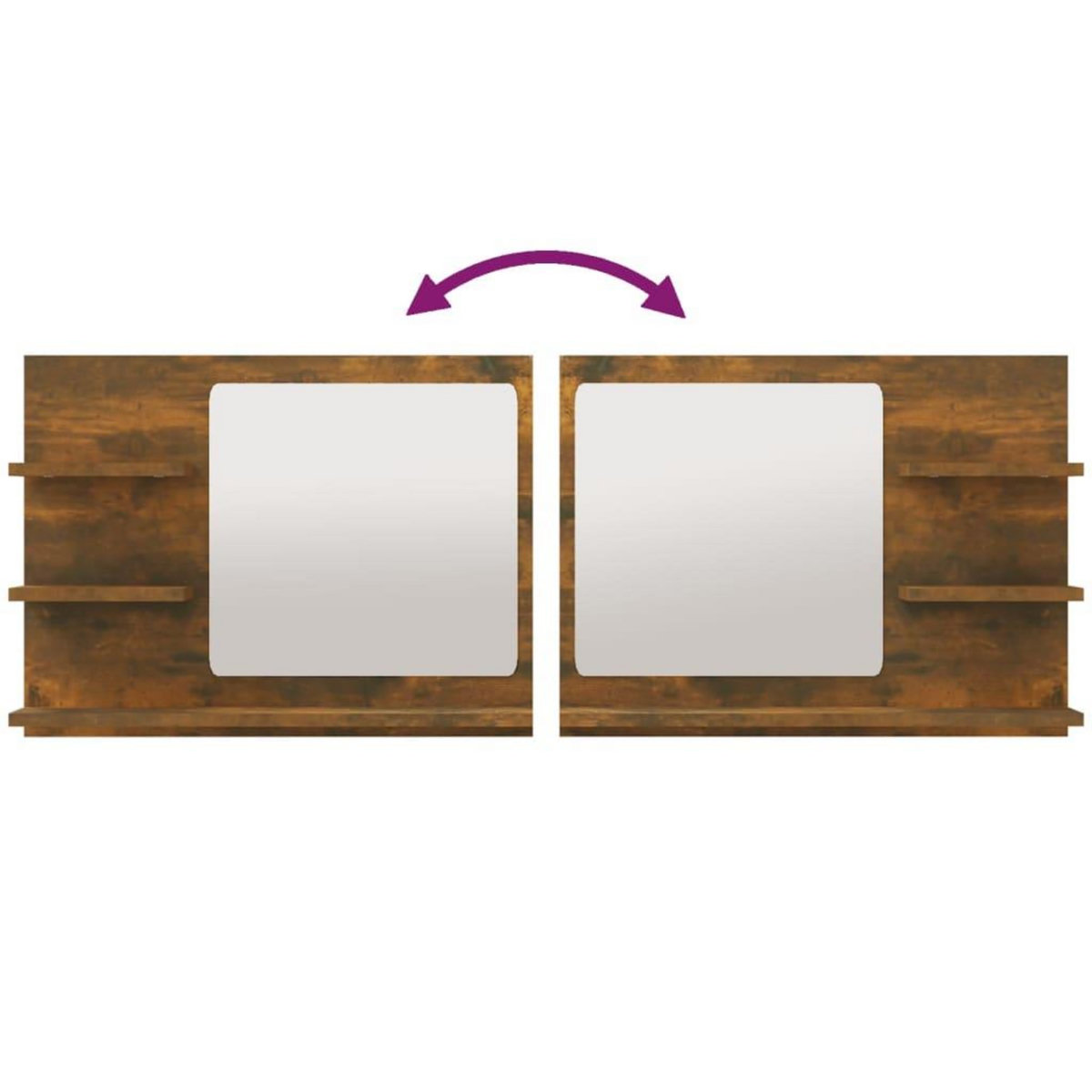 VIDAXL Miroir de bain Chene fume 60x10,5x45 cm Bois d'ingenierie