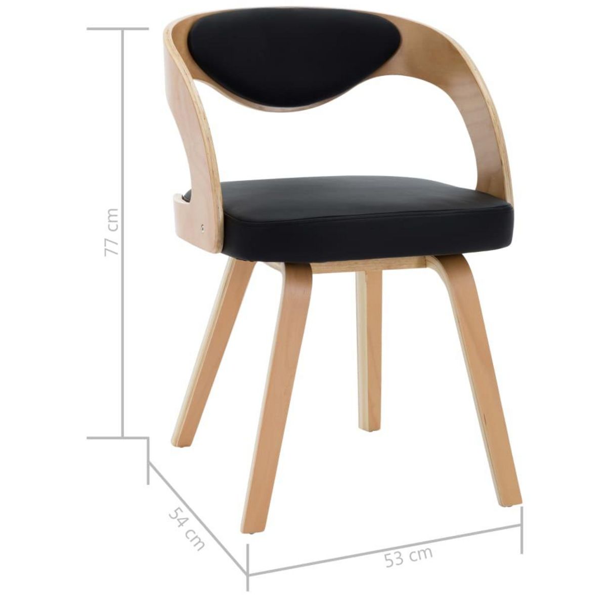 VIDAXL Chaises a manger lot de 6 noir bois courbe et similicuir