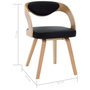 Voir la diapositive 6 : VIDAXL Chaises a manger lot de 6 noir bois courbe et similicuir