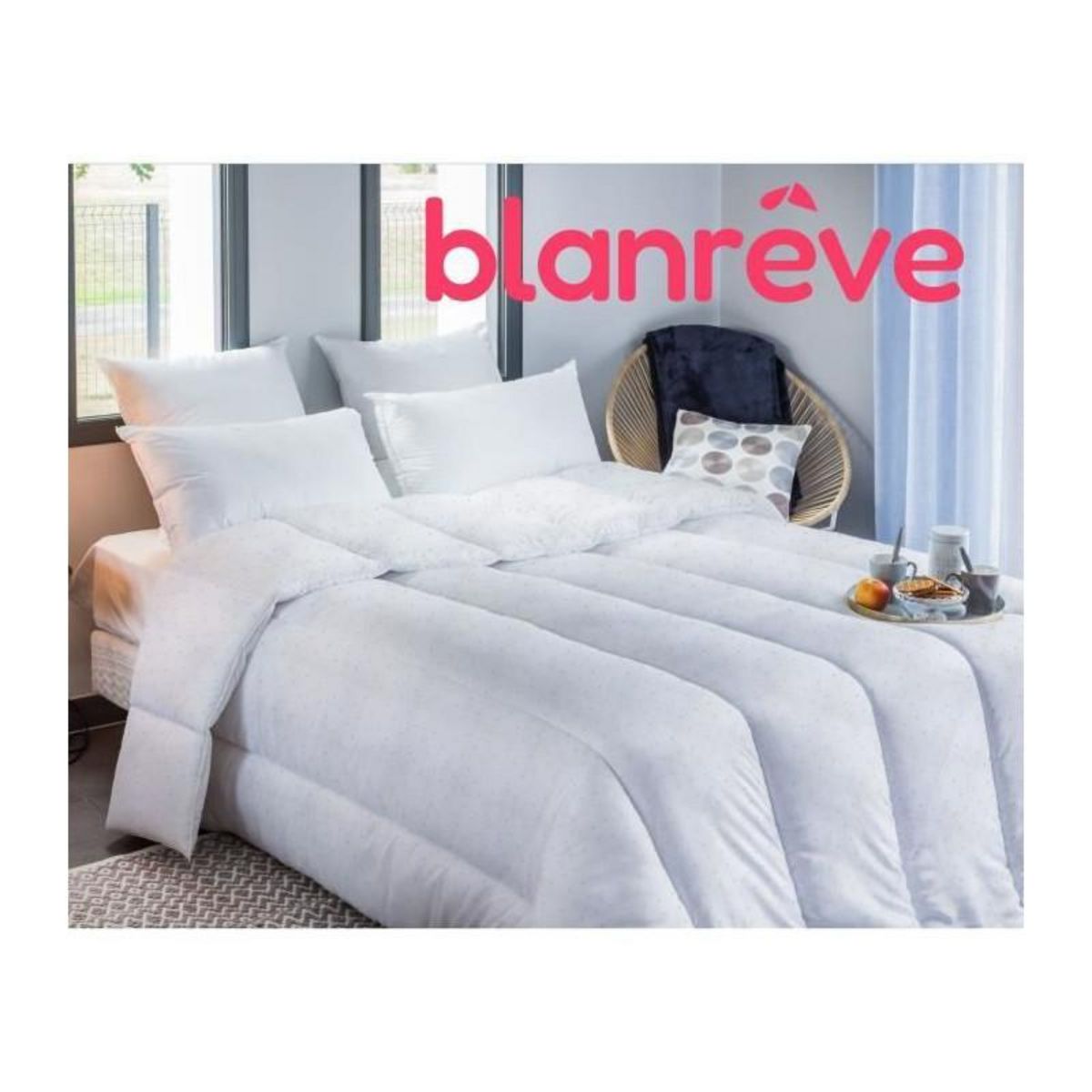 BLANREVE Couette - 140 x 200 cm - BLANREVE - Tempérée - 83g/m² - Motifs imprimés