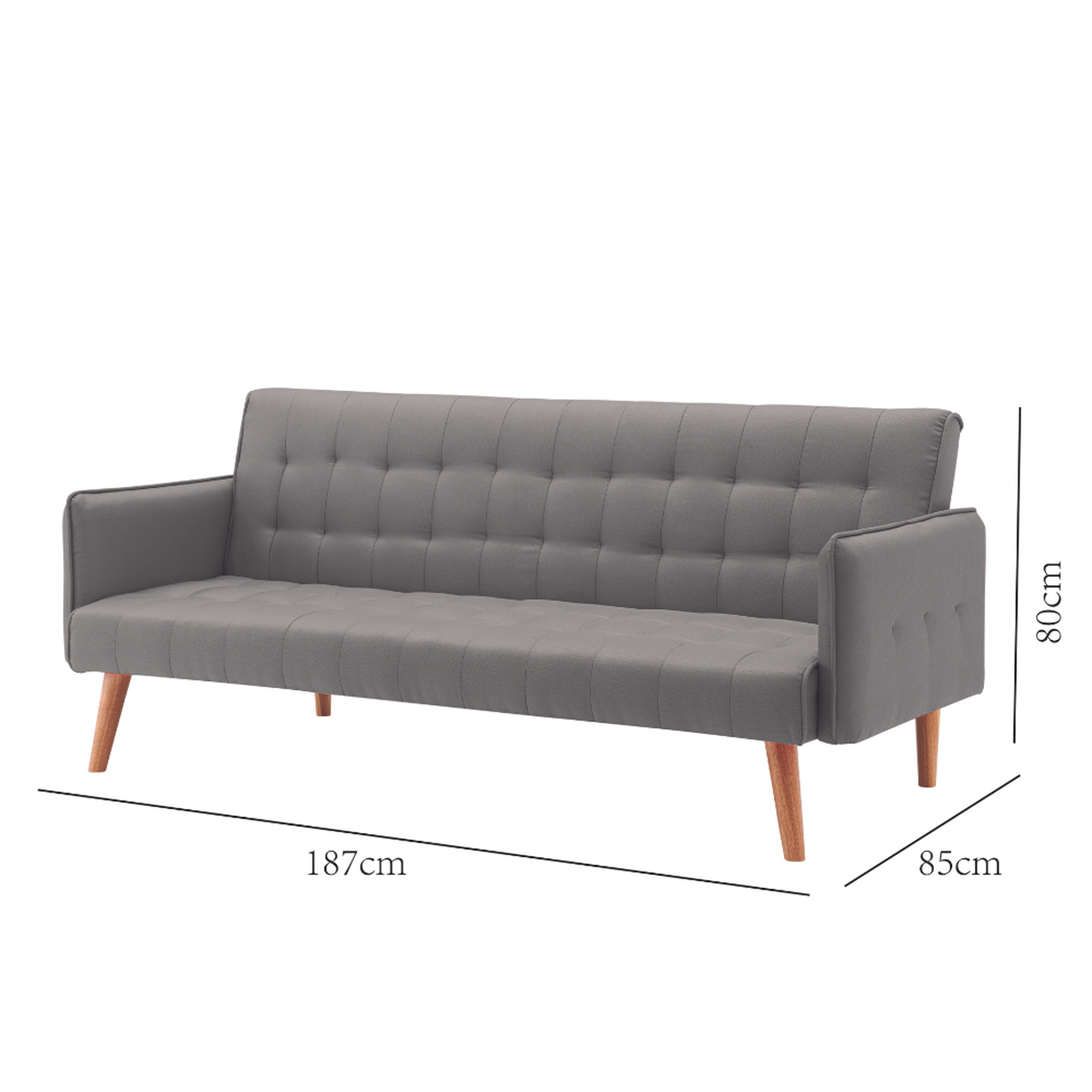 Voir la diapositive 6 : CONCEPT USINE Canapé convertible scandinave 3 places en tissu gris sveg
