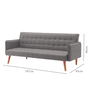 Voir la diapositive 6 : CONCEPT USINE Canapé convertible scandinave 3 places en tissu gris SVEG