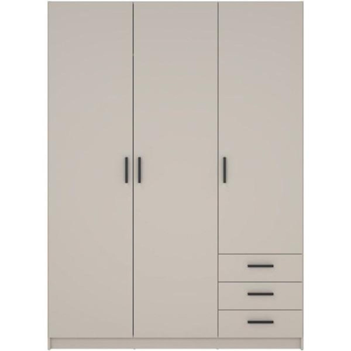 MARKET24 Armoire VEGA - Décor cachemire - 3 portes + 3 tiroirs - L 147 x P 49,8 x H 200,4 cm