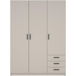 MARKET24 Armoire VEGA - Décor cachemire - 3 portes + 3 tiroirs - L 147 x P 49,8 x H 200,4 cm
