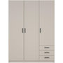Voir la diapositive 1 : MARKET24 Armoire VEGA - Décor cachemire - 3 portes + 3 tiroirs - L 147 x P 49,8 x H 200,4 cm