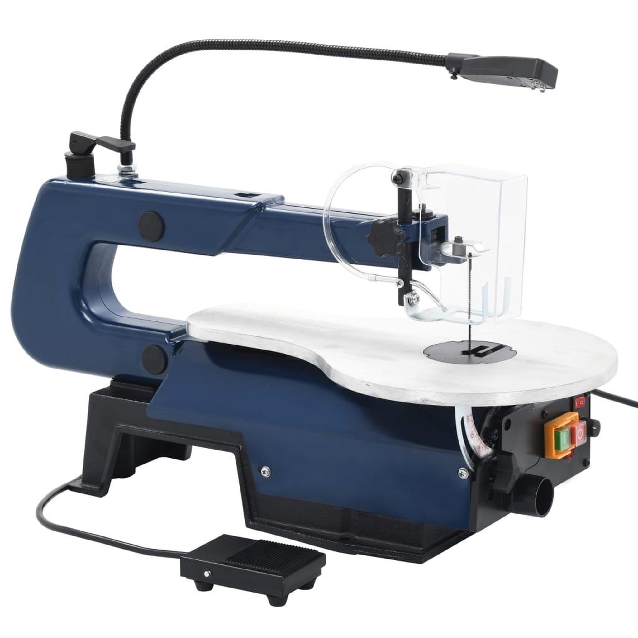 Voir la diapositive 3 : VIDAXL Scie a chantourner electrique avec pedale et lampe LED 125 W