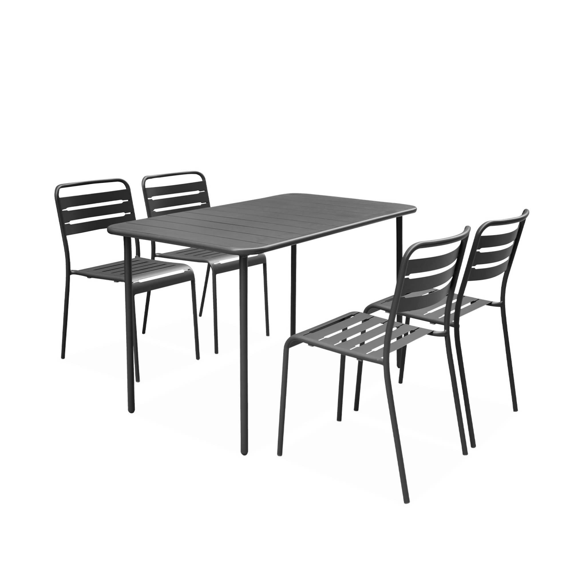 Voir la diapositive 4 : SWEEEK Table de jardin métal 4 places, Amelia L 120 x 70 x 72,5cm