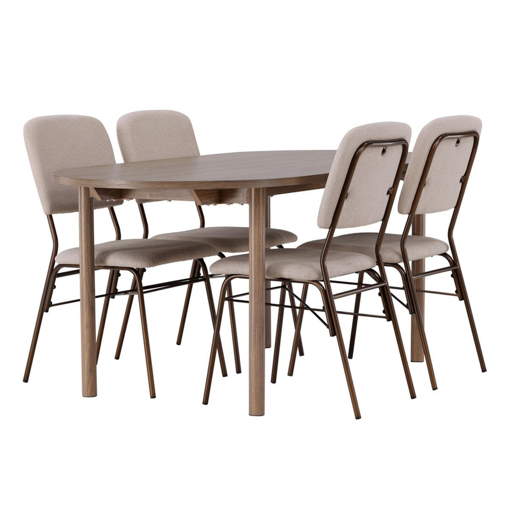 Paris Prix Ensemble table à manger & 4 chaises  andy & seda  180cm naturel & beige