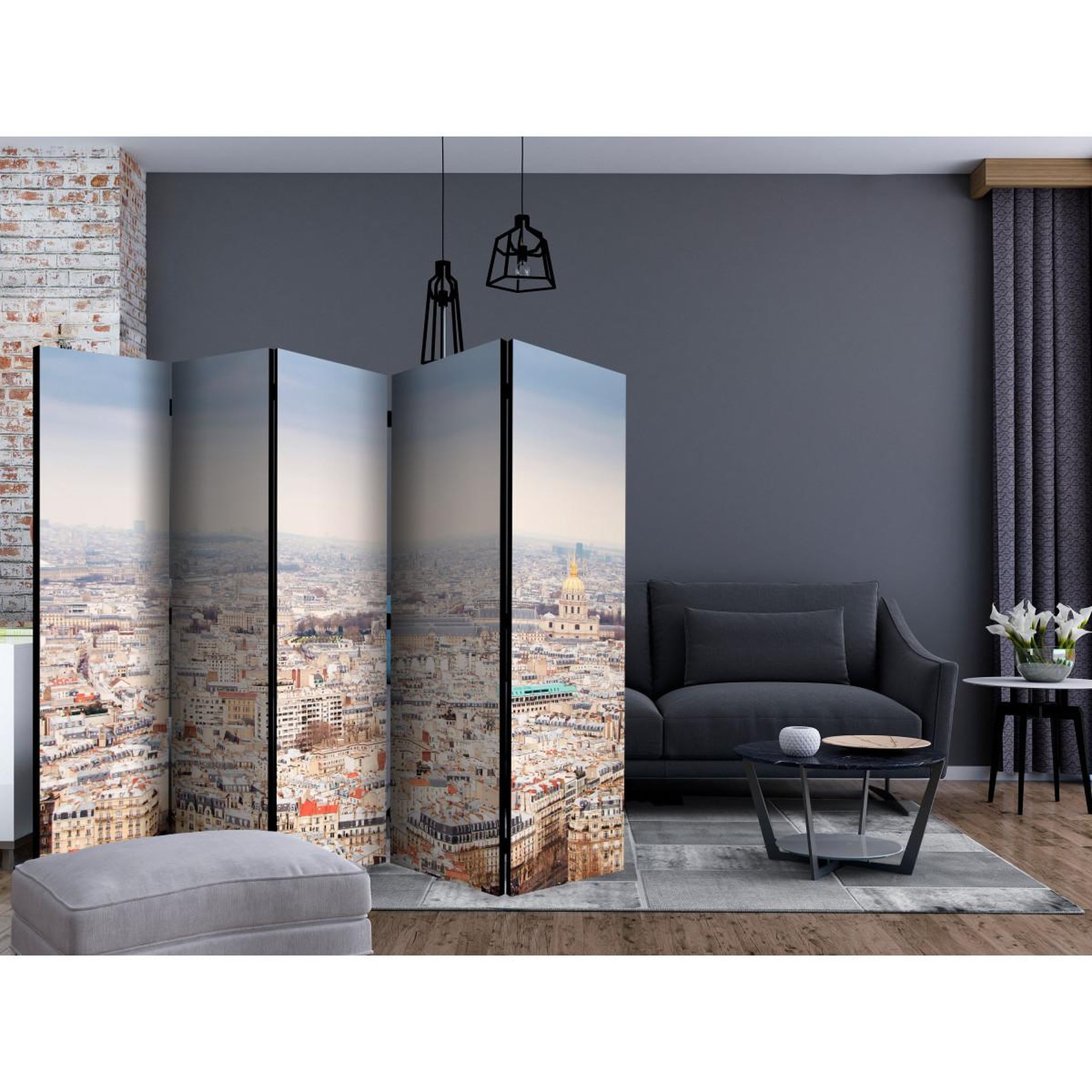Voir la diapositive 2 : Paris Prix Paravent 5 volets  paris streets  172x225cm