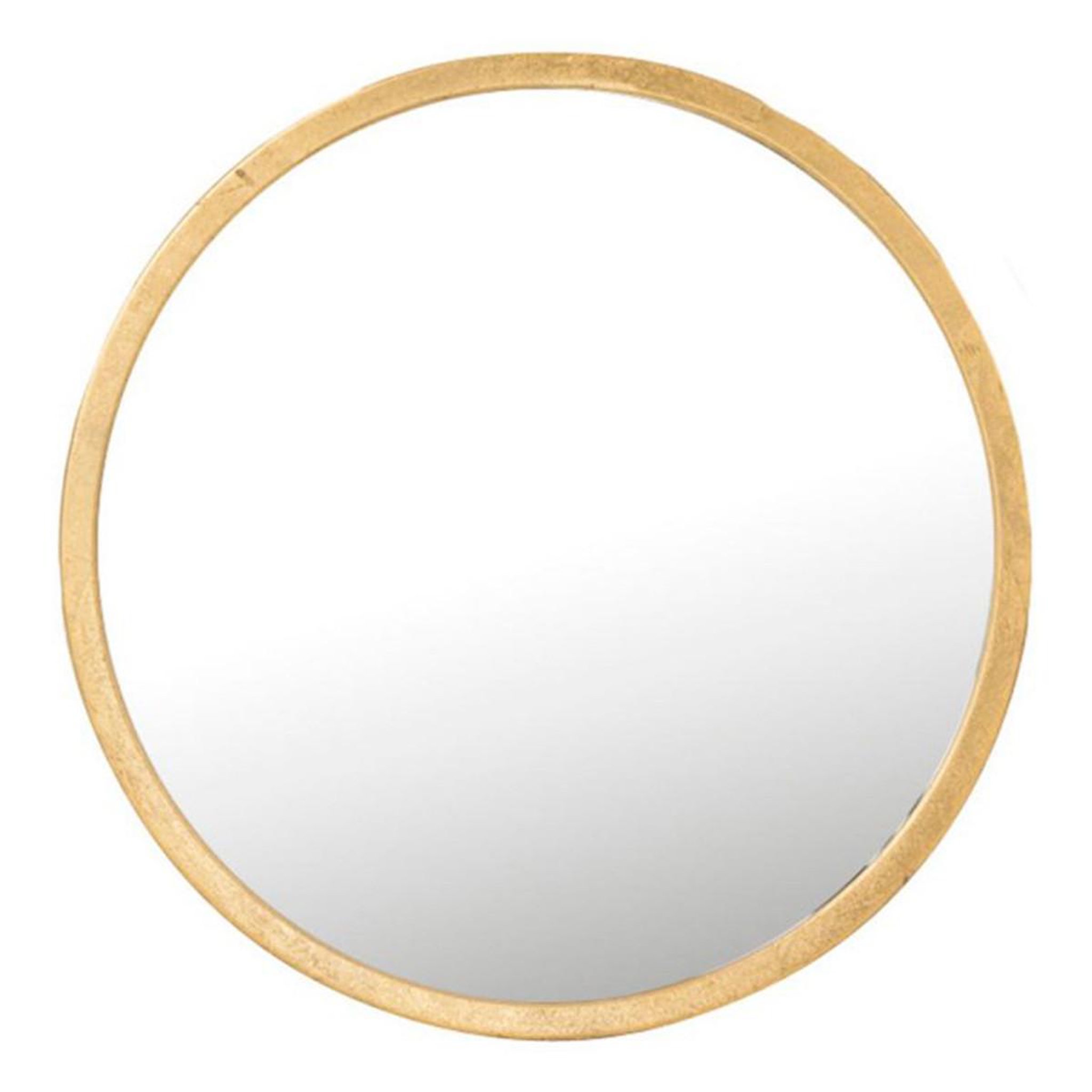Voir la diapositive 1 : J-LINE Miroir Mural en Métal Design  Mona  30cm Or