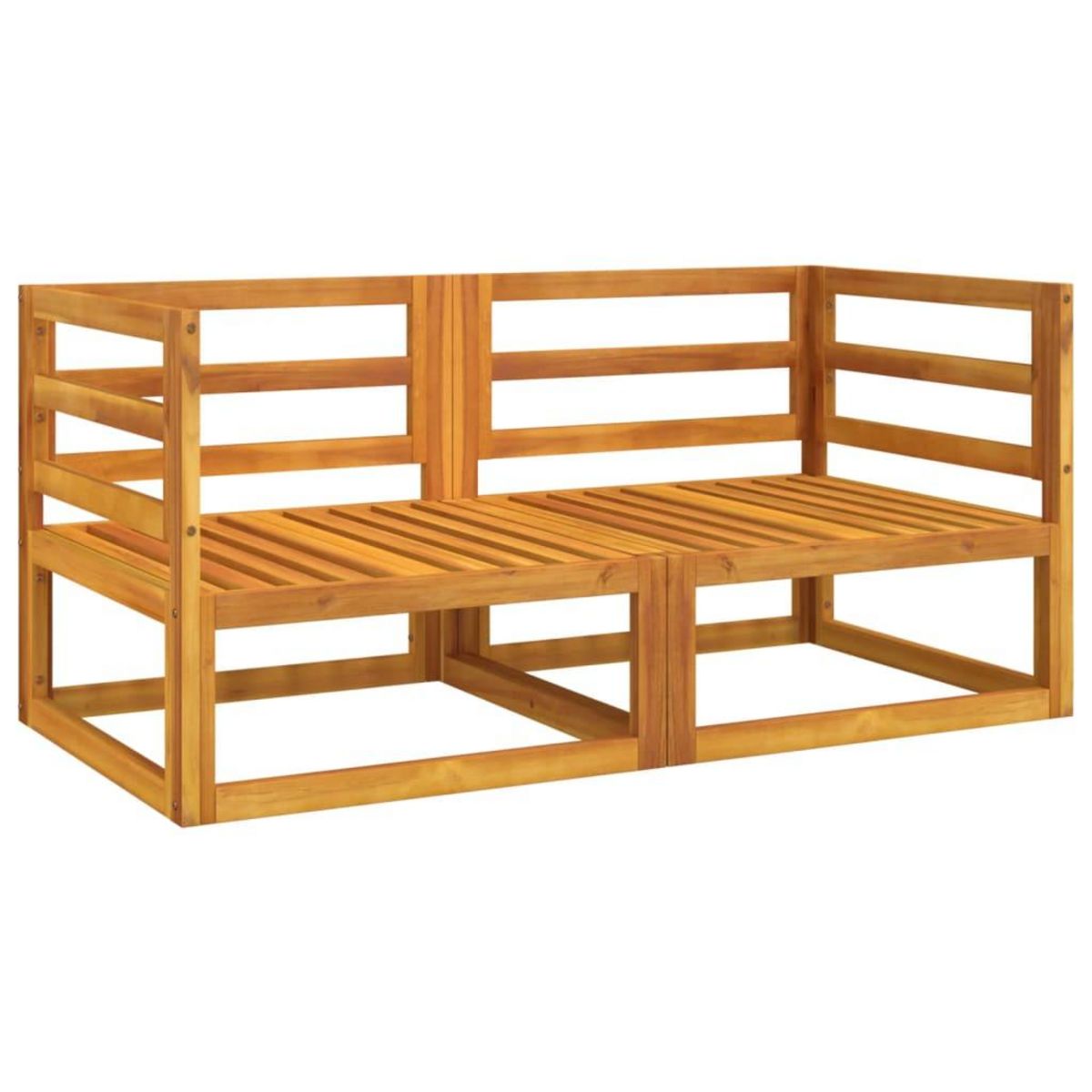 VIDAXL Canapes d'angle sectionnels 2 pcs coussins verts Bois acacia