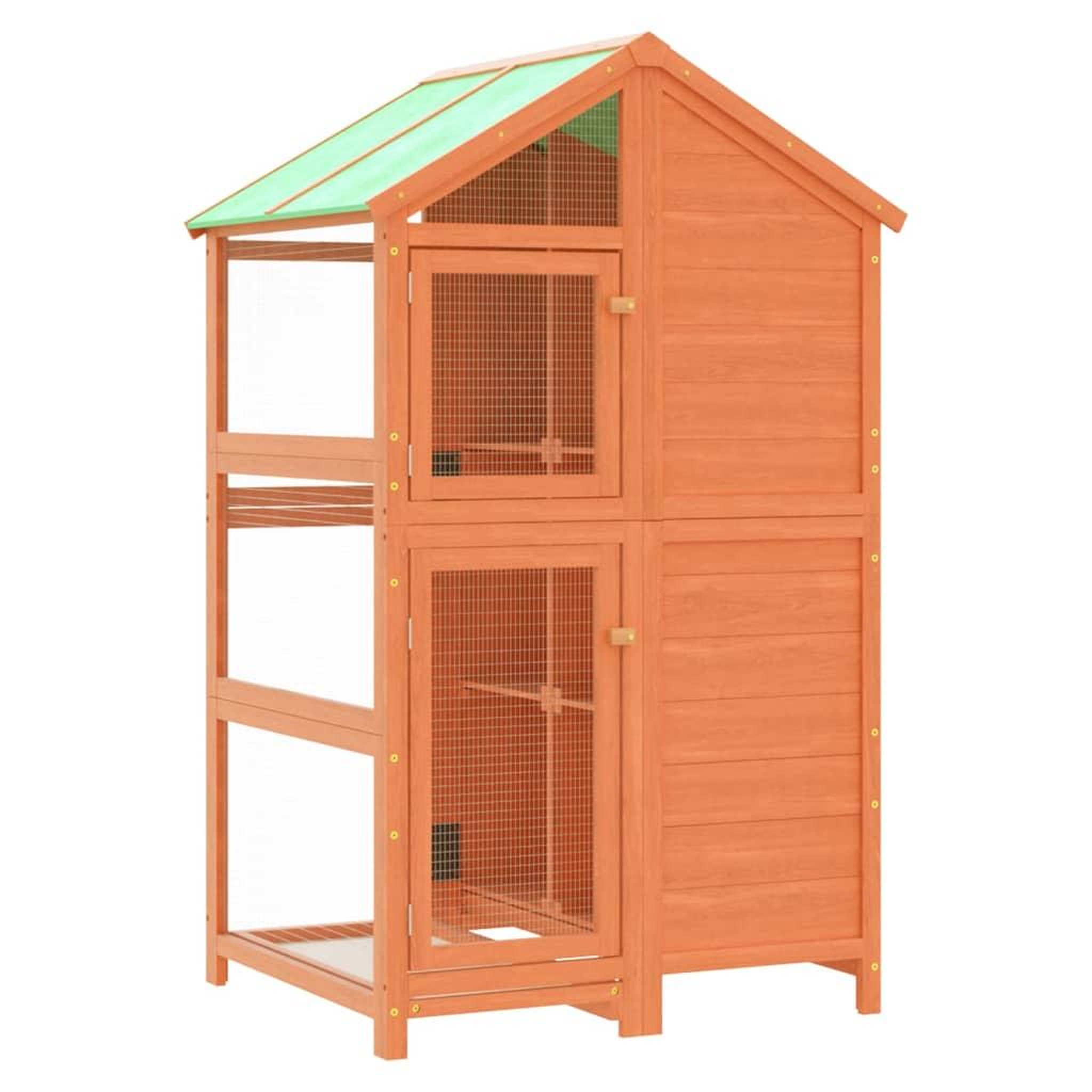 Voir la diapositive 2 : VIDAXL Maison a oiseaux marron 97x81x152 cm bois massif de pin