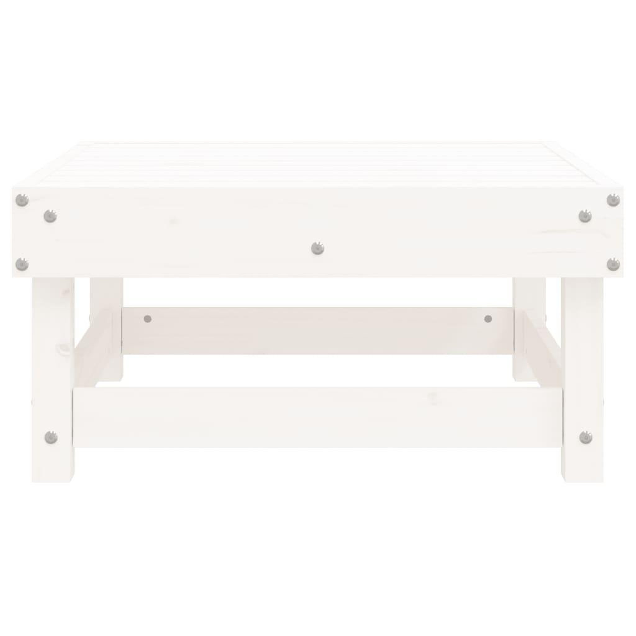 Voir la diapositive 4 : VIDAXL Repose-pied de jardin blanc bois de pin massif