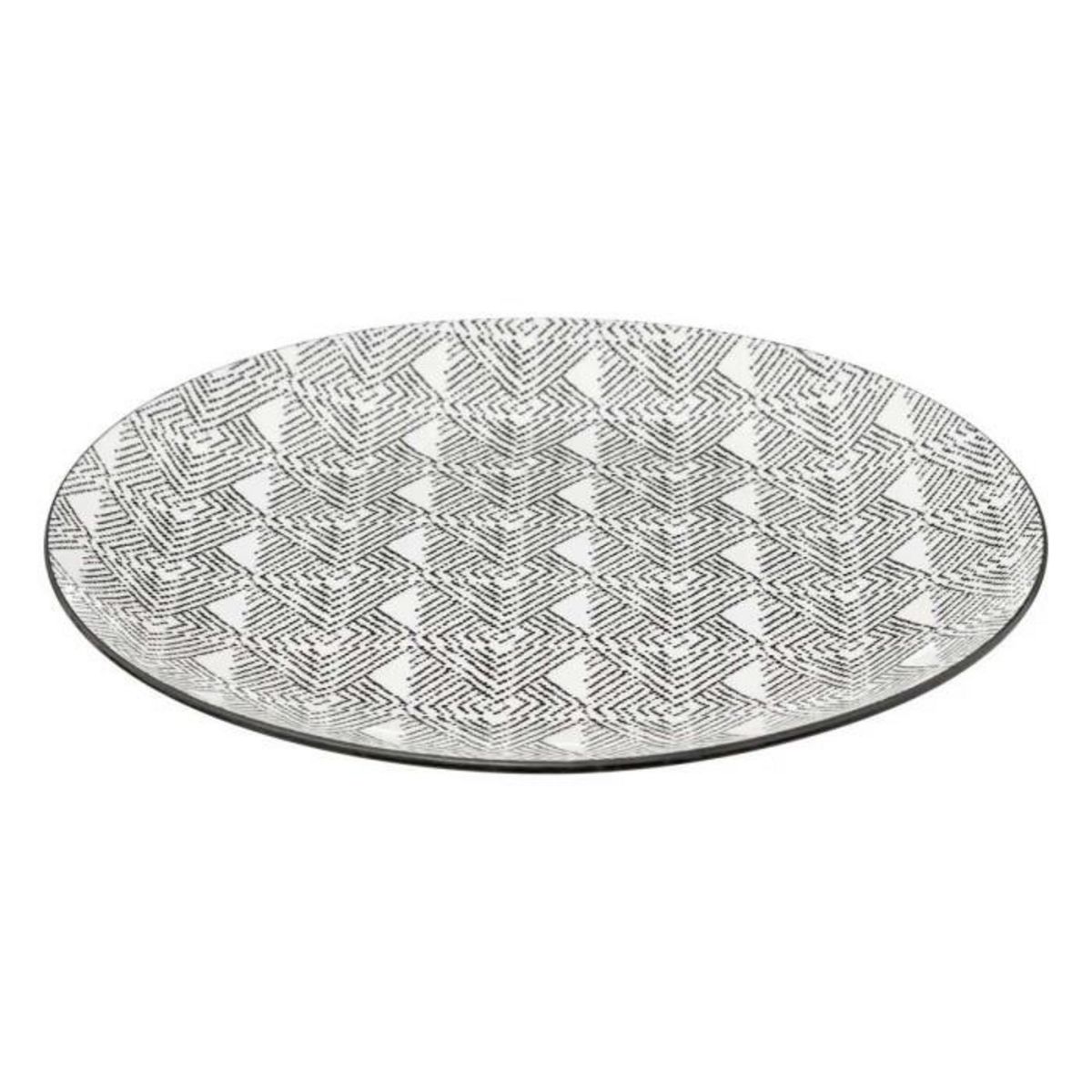 SECRET DE GOURMET Lot de 6 Assiettes Plates  Bohemia Etnic  26cm Noir