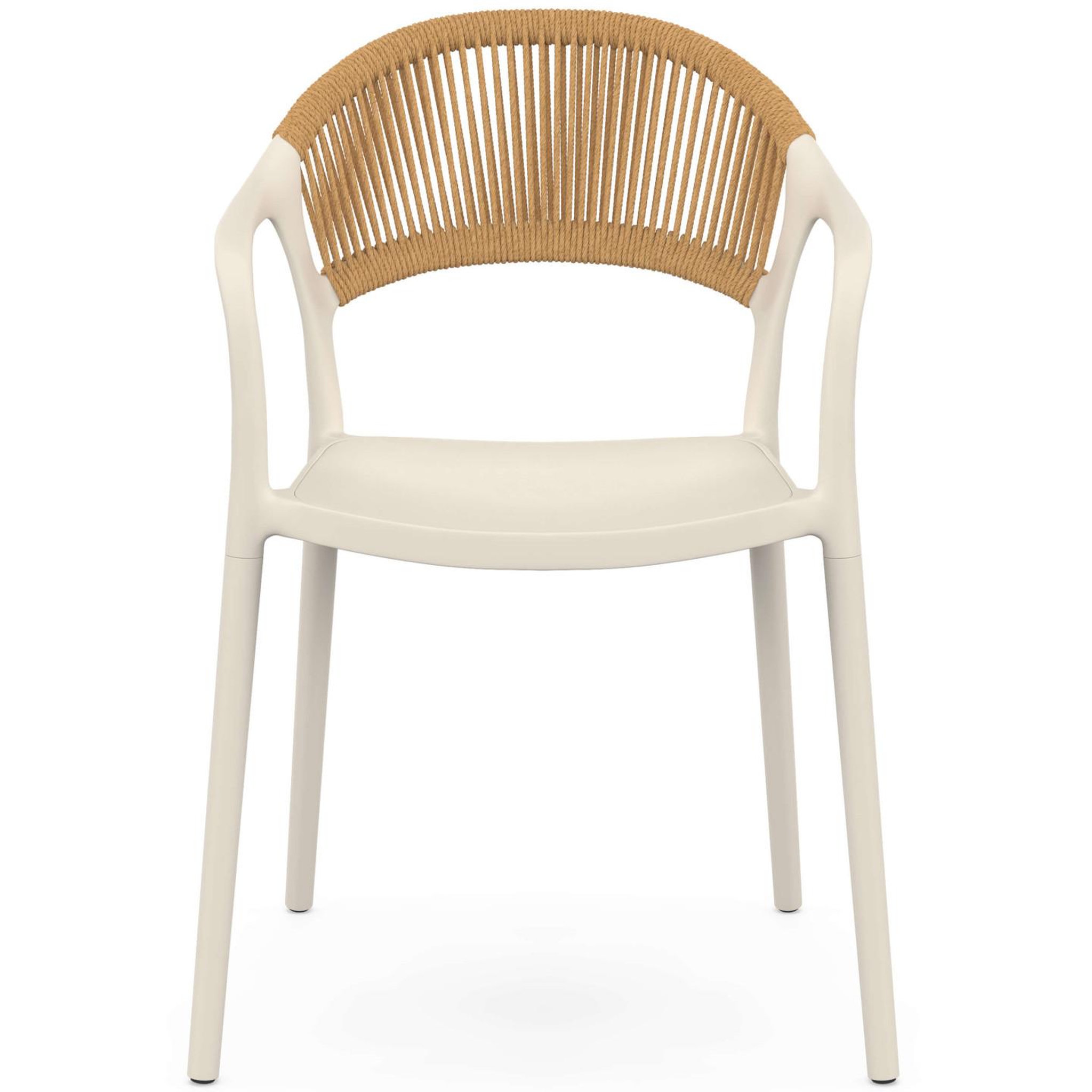 Voir la diapositive 3 : ID MARKET Lot de 4 chaises de jardin empilables odelia en polypropylène et cordage beige