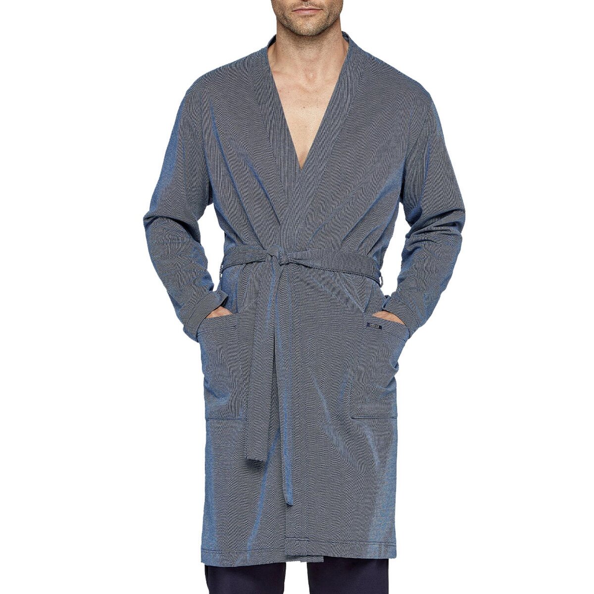 Peignoir long homme Lazuli bleu pas cher Auchan