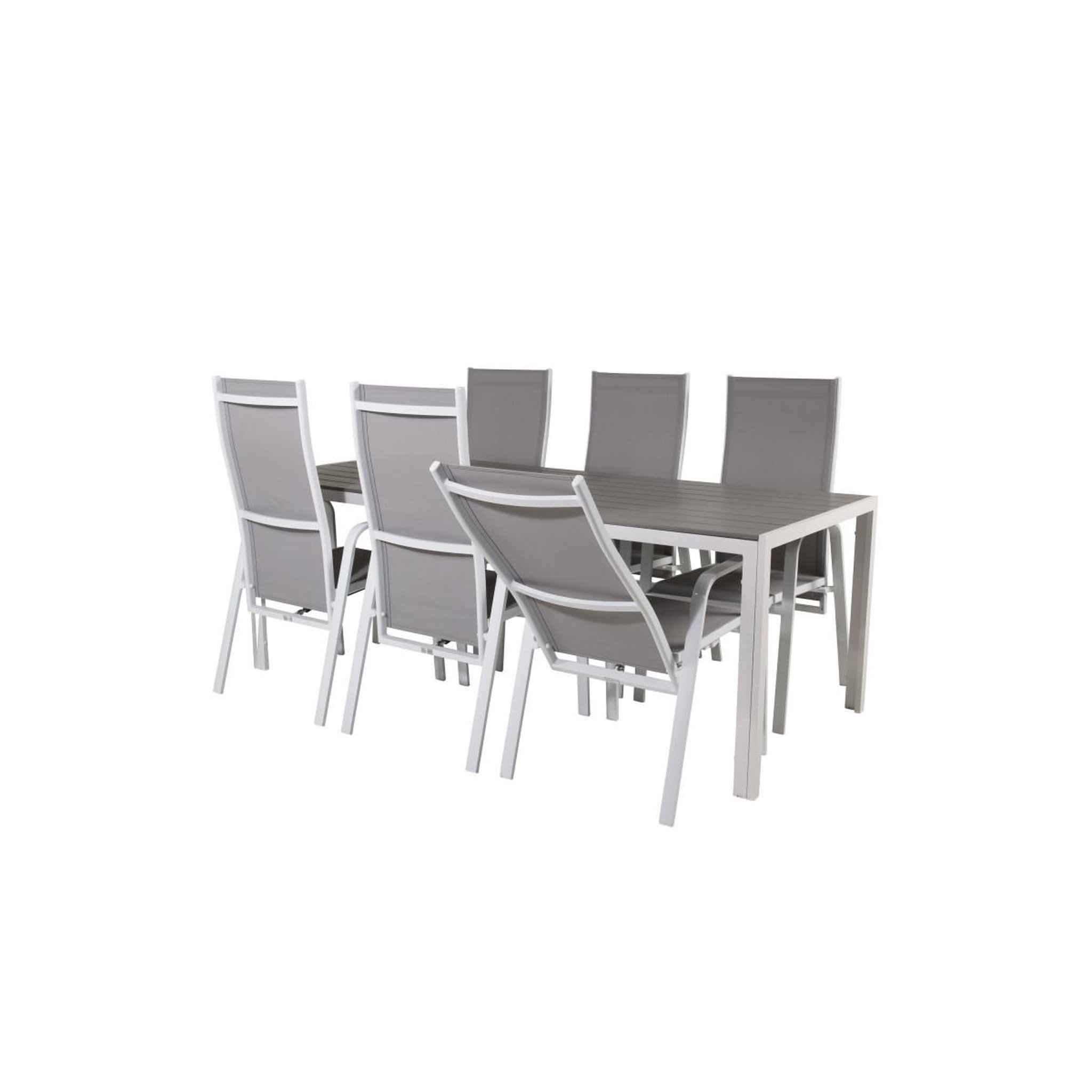 Voir la diapositive 3 : Paris Prix Ensemble table de jardin & 6 chaises  break & copacabana  205cm gris