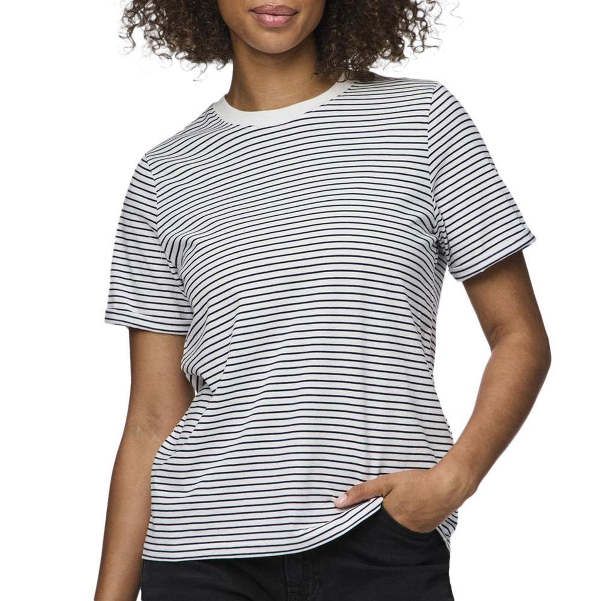 Pieces T-shirt Blanc à rayures Femme Pieces Ria. Coloris disponibles : Bleu