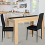 Voir la diapositive 2 : ID MARKET Table à manger rectangle ROZY 6 personnes façon hêtre et noire 110 cm