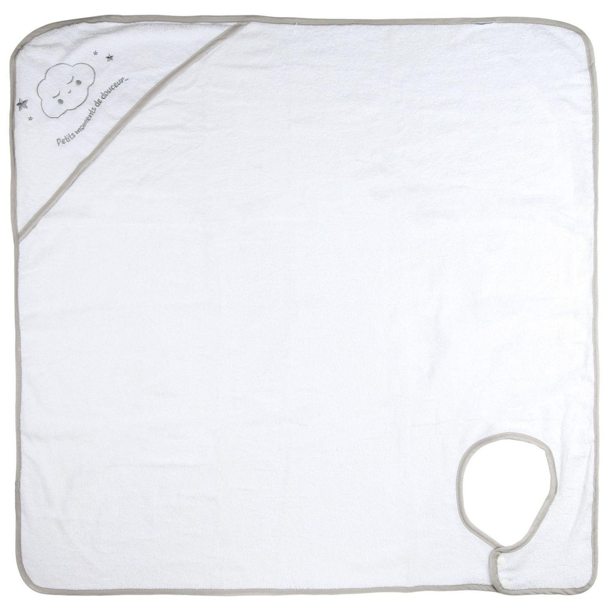 TOILINUX Cape de bain attache cou - en Coton - 70 cm x 70 cm