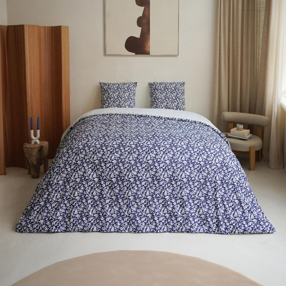 DODO Pack Housse de couette + Taie(s) d'oreiller Coton Flora