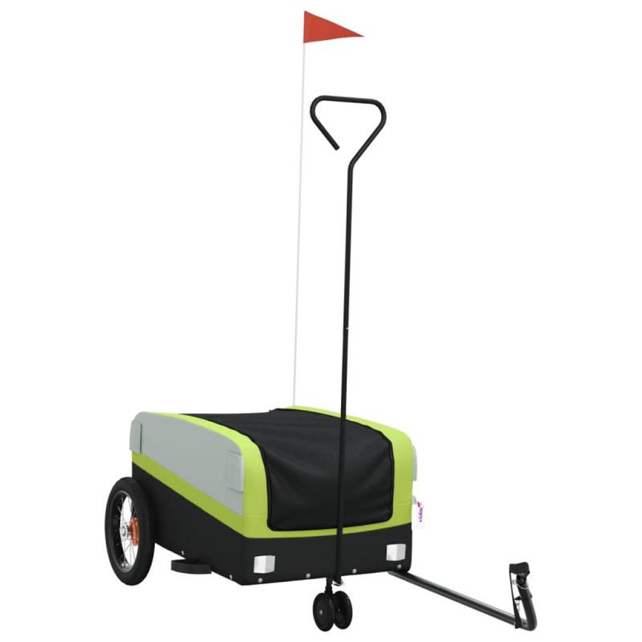 Voir la diapositive 2 : VIDAXL Remorque de vélo noir et vert 30 kg fer