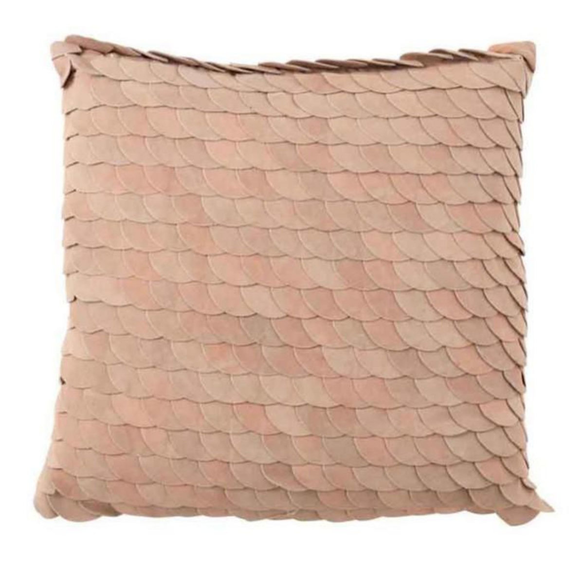 Paris Prix Coussin Déco en Cuir  Écailles  45x45cm Rose