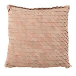 Paris Prix Coussin Déco en Cuir  Écailles  45x45cm Rose