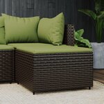 VIDAXL Repose-pied de jardin avec coussin marron resine tressee