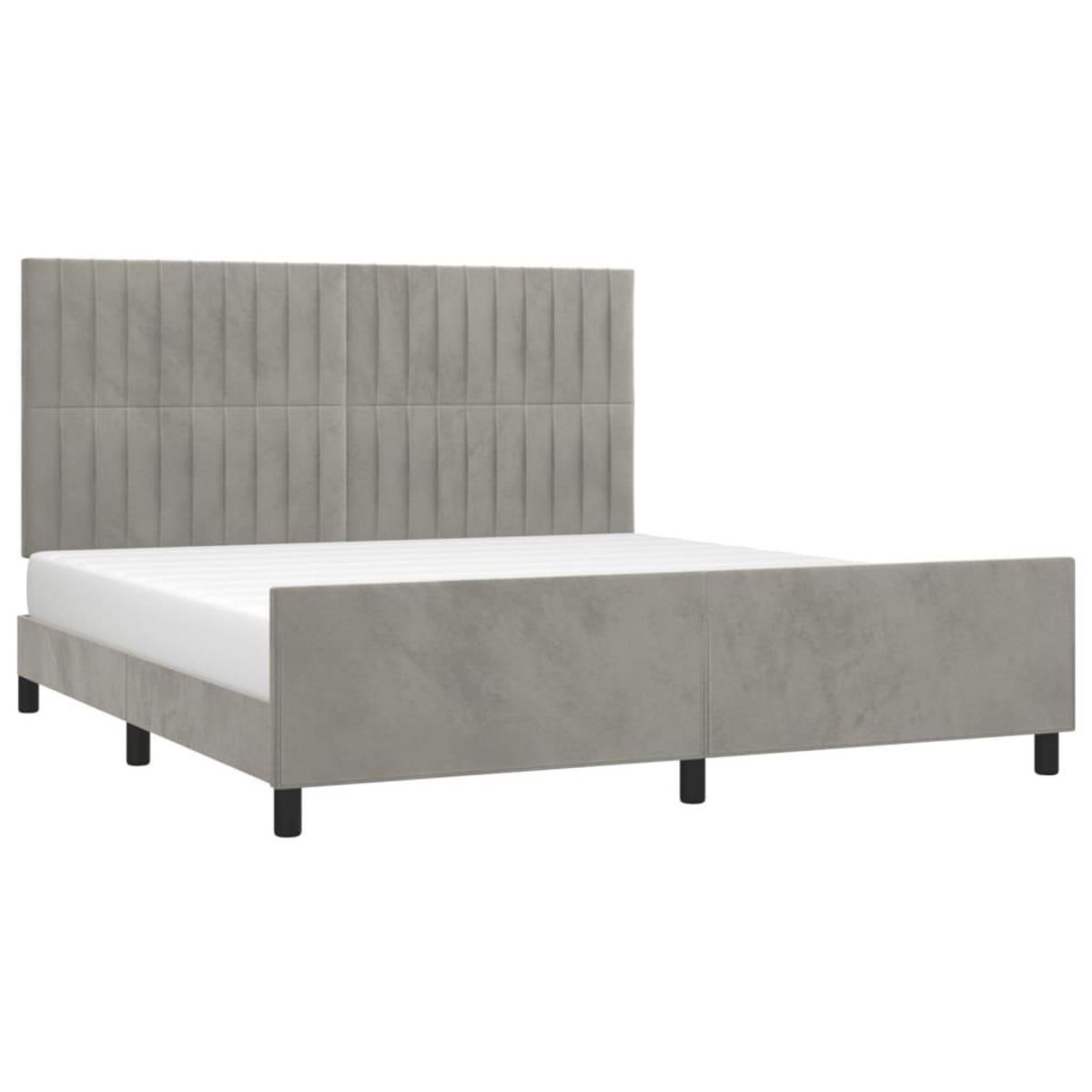 VIDAXL Cadre de lit sans matelas gris clair 160x200 cm velours