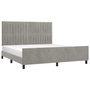 Voir la diapositive 3 : VIDAXL Cadre de lit sans matelas gris clair 160x200 cm velours