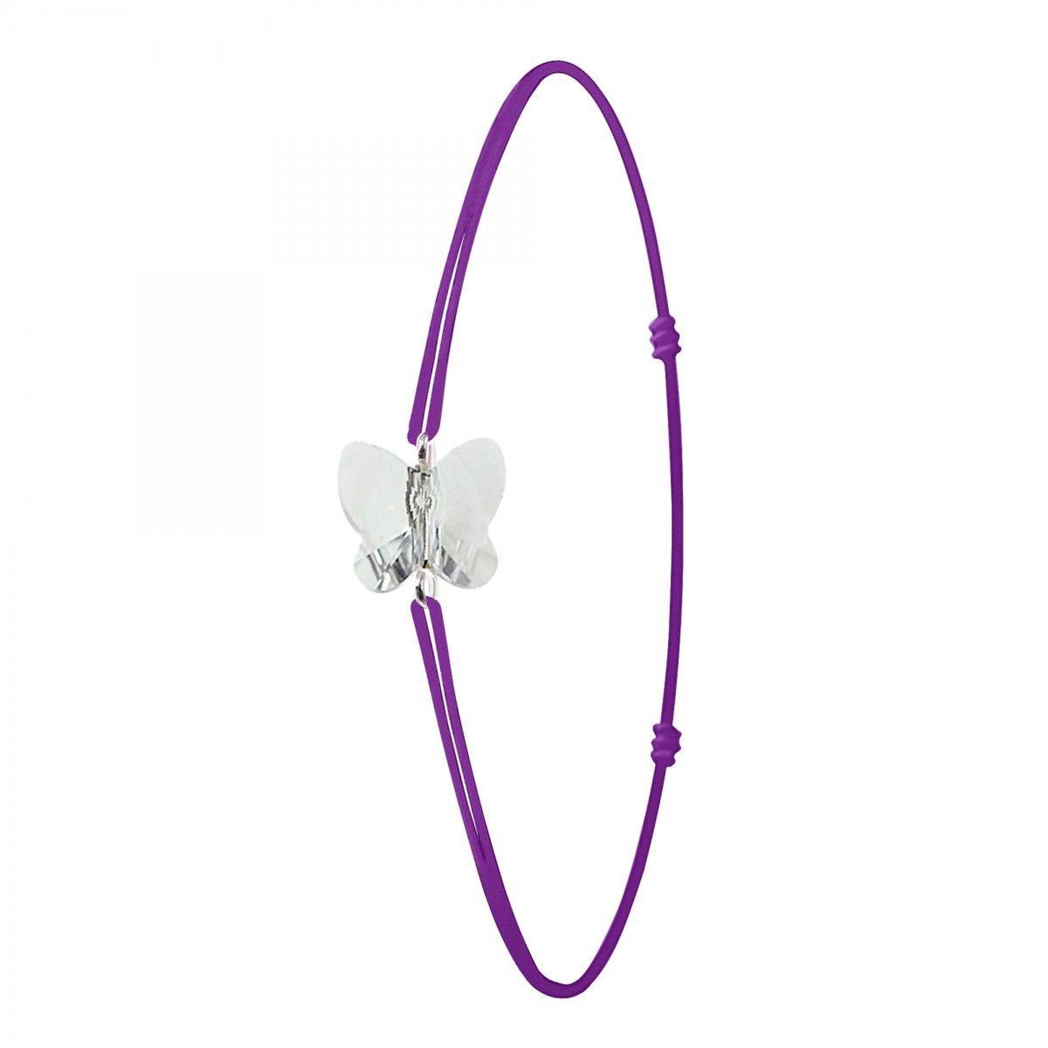 SC CRYSTAL Bracelet violet et papillon SC Crystal orné de Cristaux scintillants