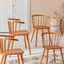Voir la diapositive 4 : SWEEEK Lot de 4 chaises naturelles à barreaux en bois et contreplaqué. Paula. L 51 x P 53 x H 75cm
