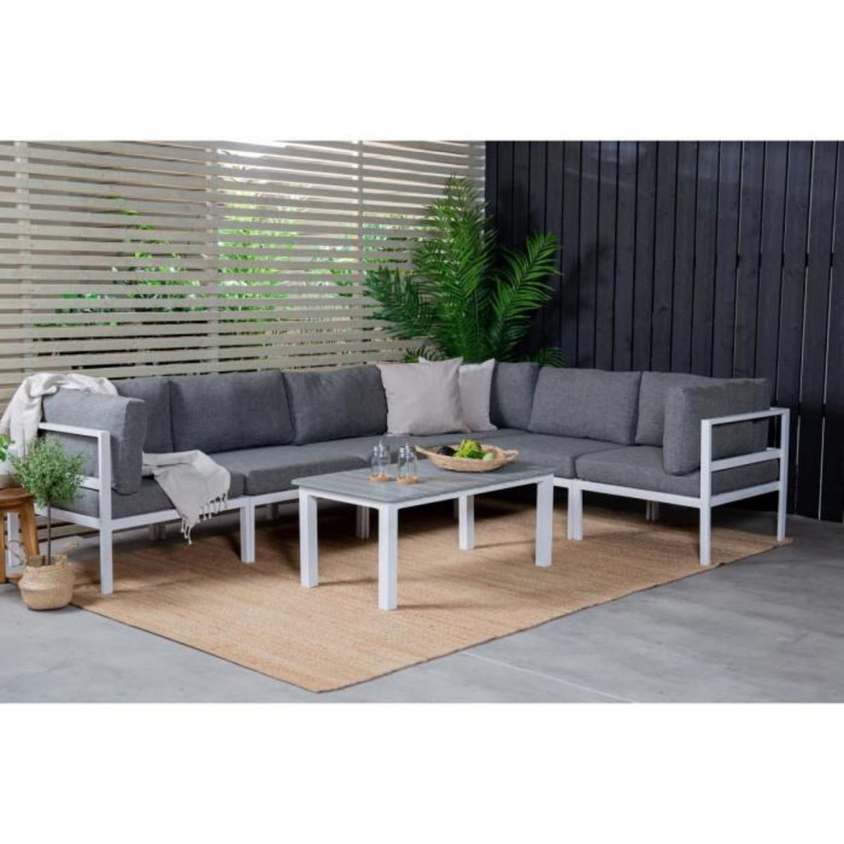 Paris Prix Module Canapé d'Angle de Jardin  Copacabana  74cm Blanc