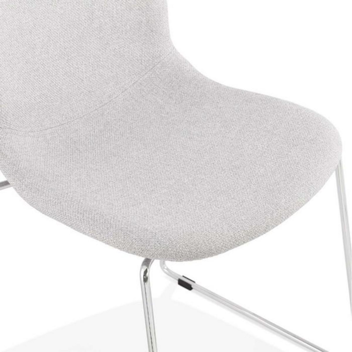 Paris Prix Chaise Design en Tissu  Sluna  85cm Gris & Chromé