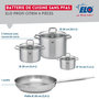 Voir la diapositive 3 : ELO Ensemble de 1 Poêle de cuisson 28 cm et 3 faitouts 14, 20 et 26 cm Elo Profi Citrin