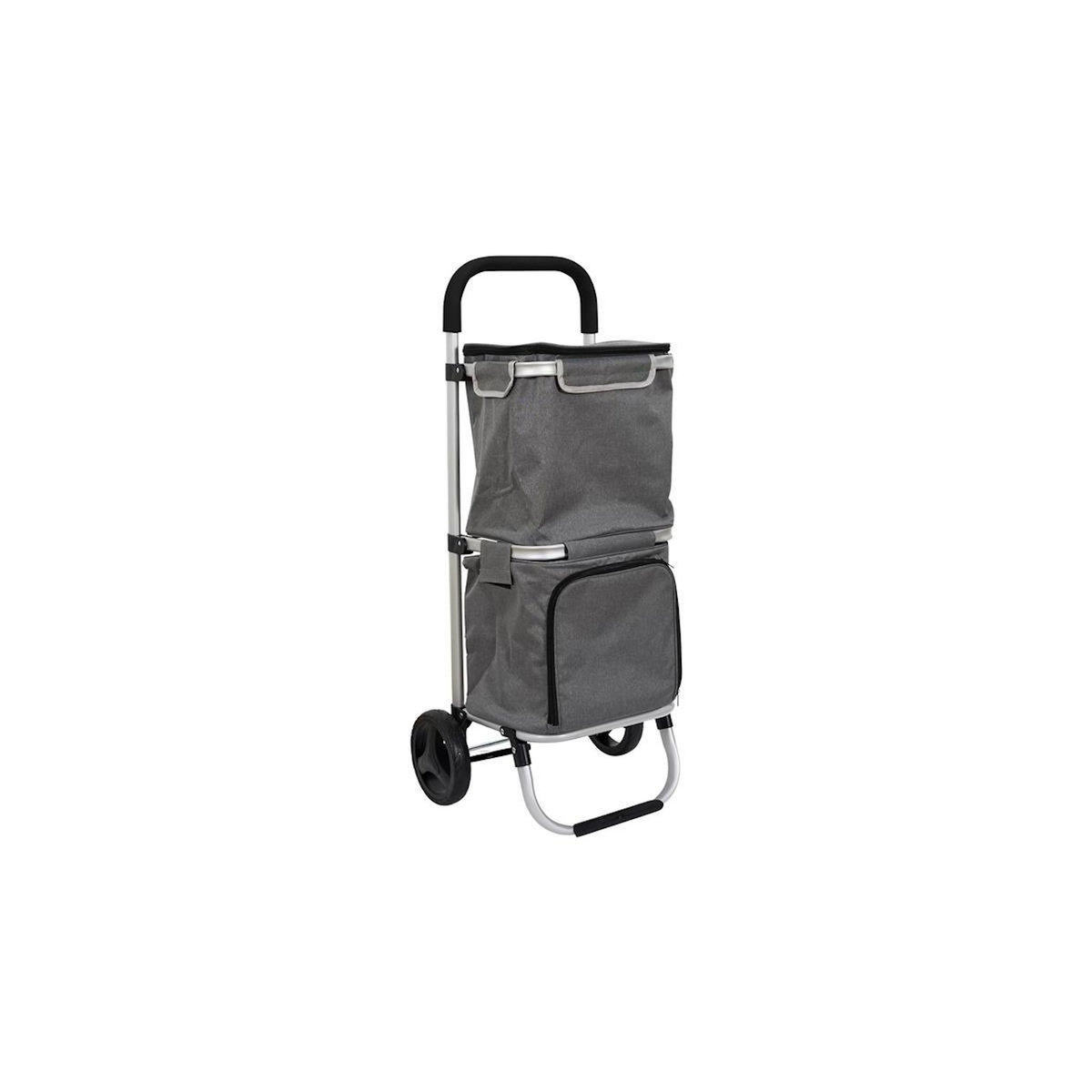 Paris Prix Chariot de Marché 2 Compartiments  Fraîcheur  99cm Gris