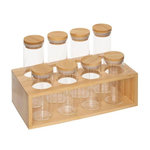FIVE Présentoir à Épices en Bambou  8 Pots  22cm Naturel