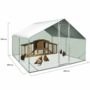 Voir la diapositive 3 : ID MARKET Enclos poulailler 9 m² parc grillagé 3x3 M acier galvanisé