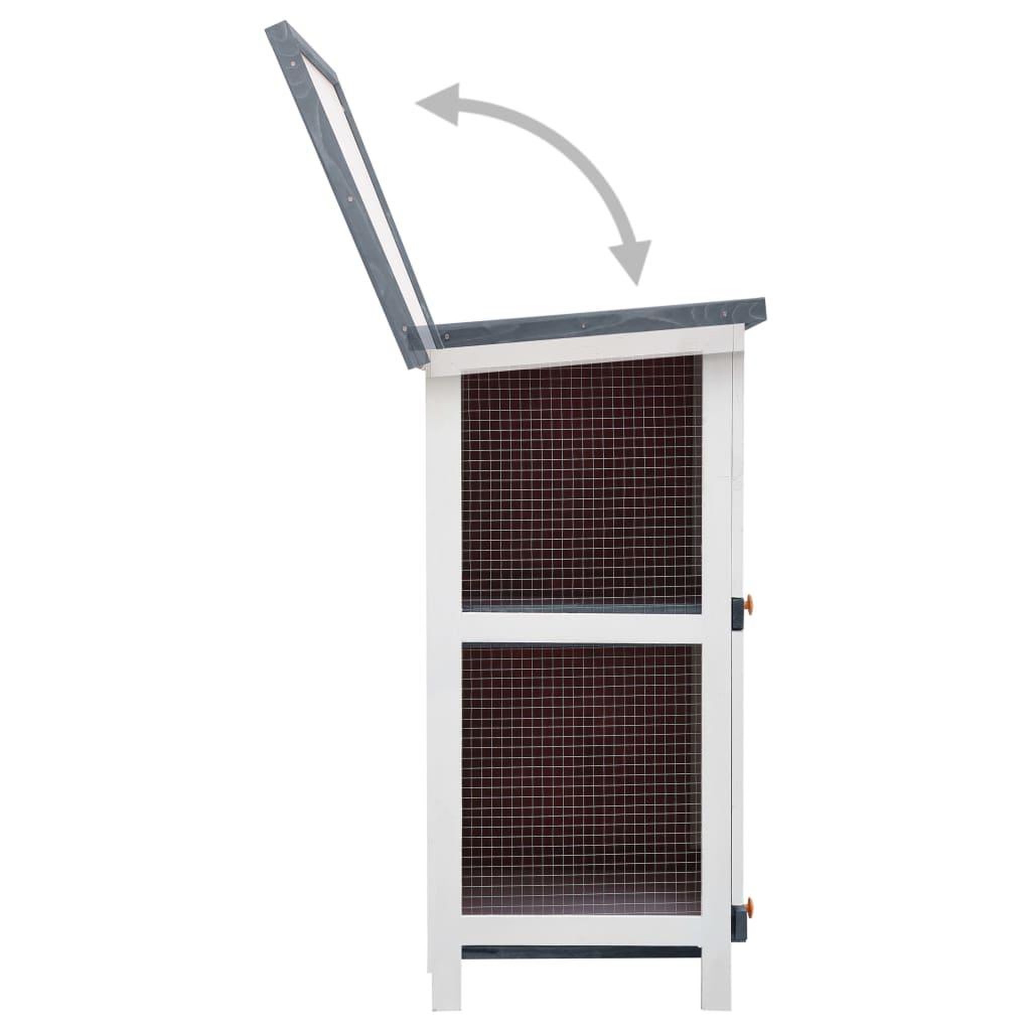 Voir la diapositive 4 : VIDAXL Clapier d'exterieur 4 portes Gris Bois