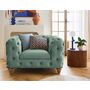 Voir la diapositive 1 : LISA DESIGN Walter - fauteuil chesterfield en velours - pieds bois