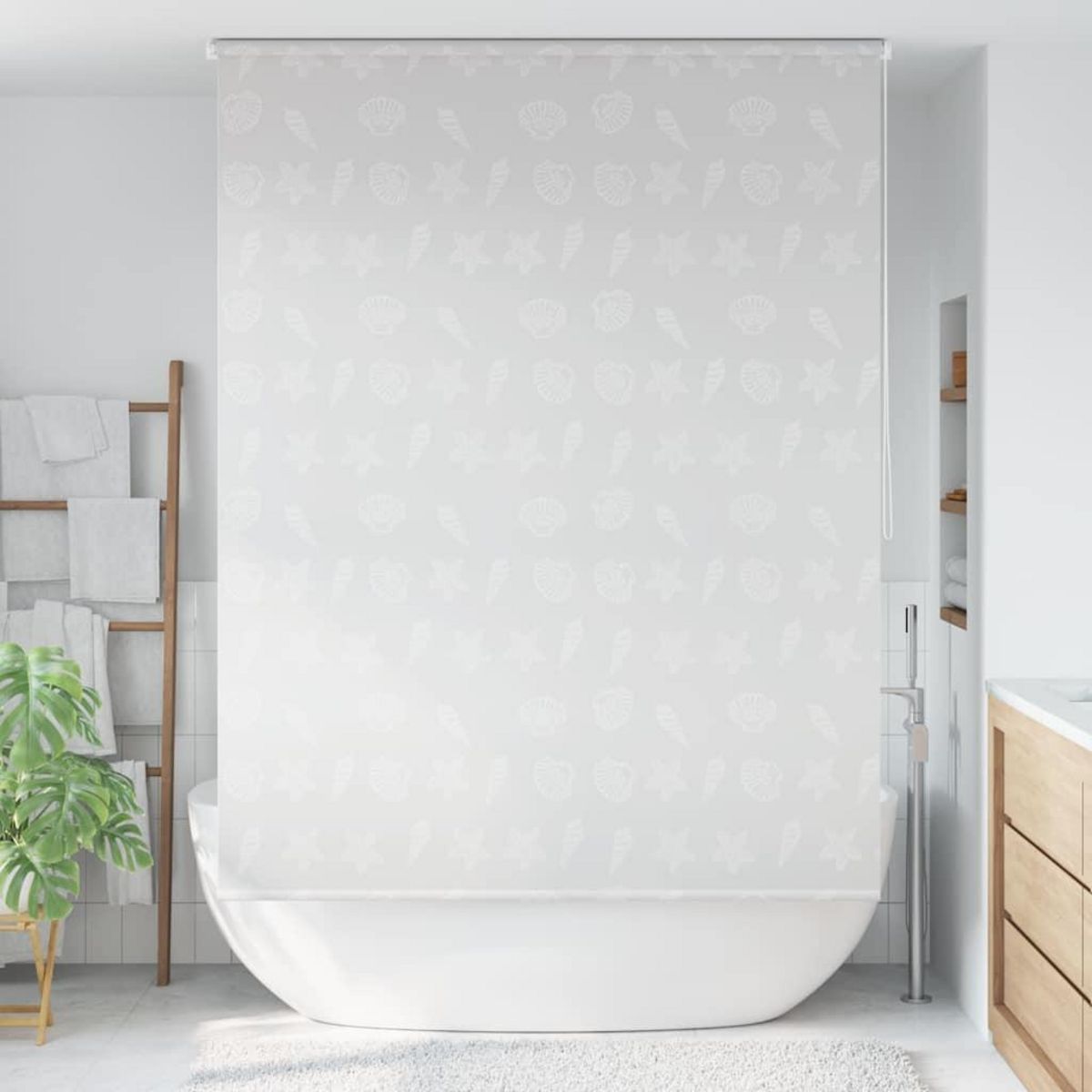 VIDAXL Store roulant de douche 140x240 cm Etoile de mer