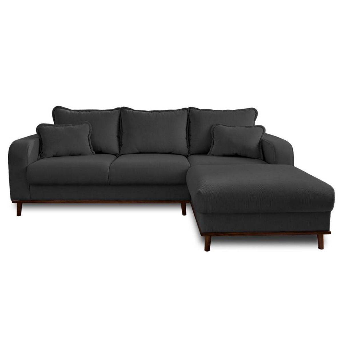 LISA DESIGN Albane - canapé d'angle droit - 4 places - en velours côtelé