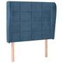 Voir la diapositive 2 : VIDAXL Tete de lit avec oreilles Bleu fonce 103x23x118/128 cm Velours