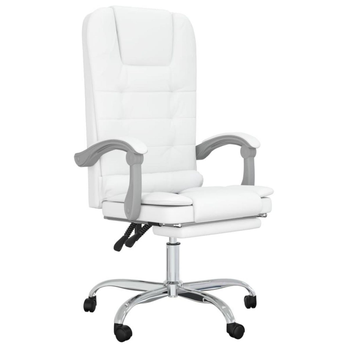 VIDAXL Fauteuil de massage inclinable de bureau Blanc Similicuir