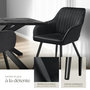 Voir la diapositive 4 : tectake Chaise de salle à manger en velours matelassée et capitonnée noir/noir Lot de 4