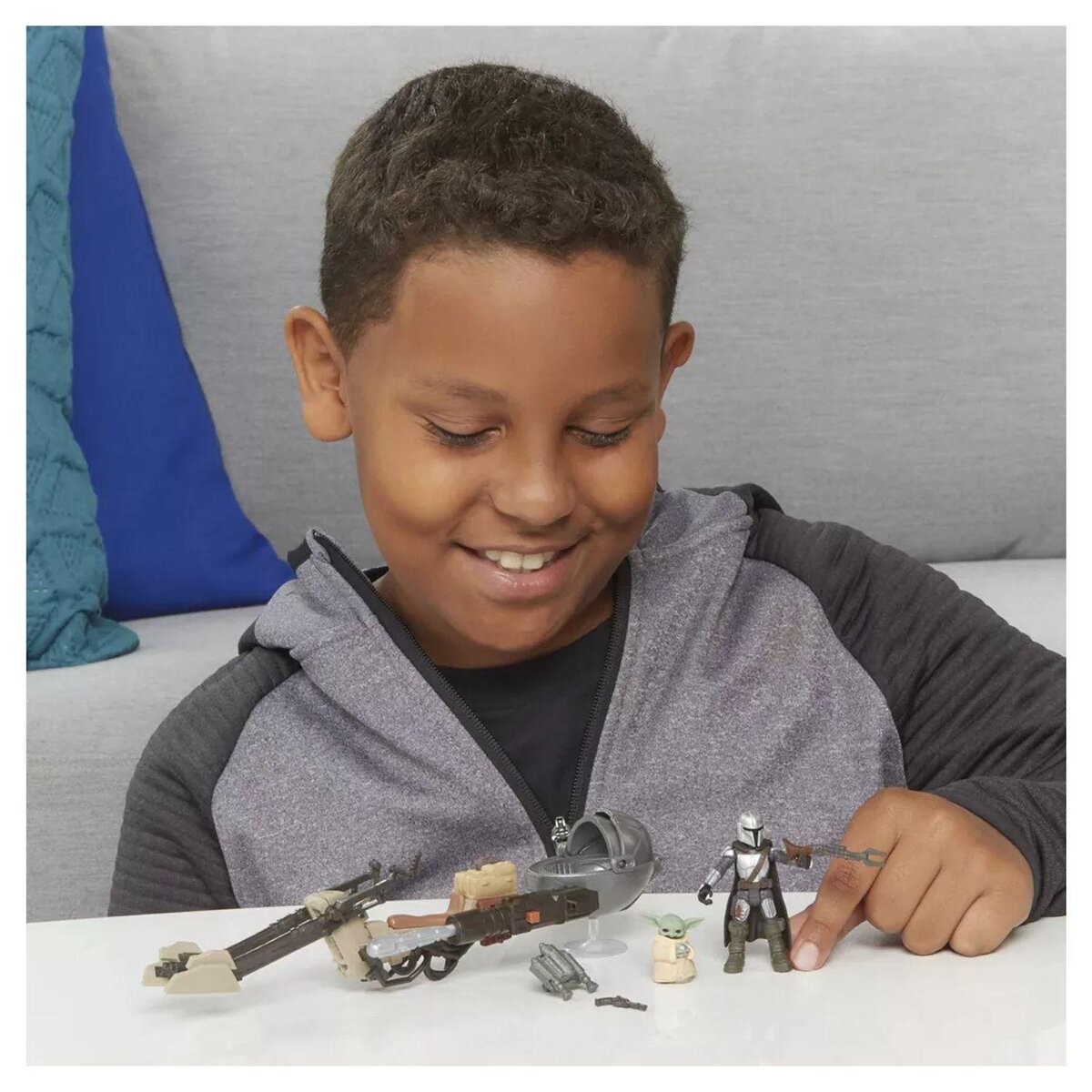 HASBRO Mission Fleet The Mandalorian avec sa spider bike et Grogu Star Wars 