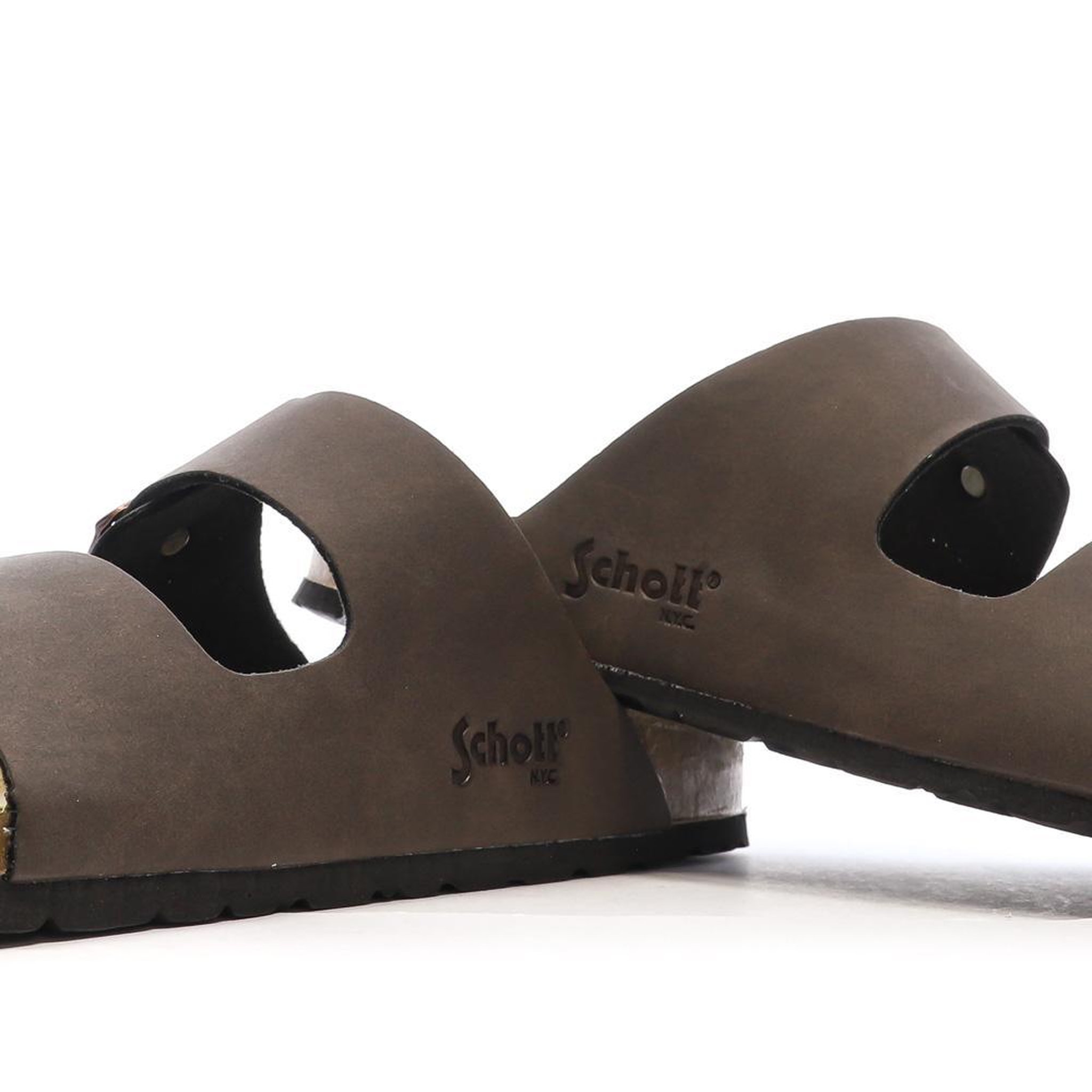 Voir la diapositive 4 : Schott Sandales marrons lisses homme schott arthur