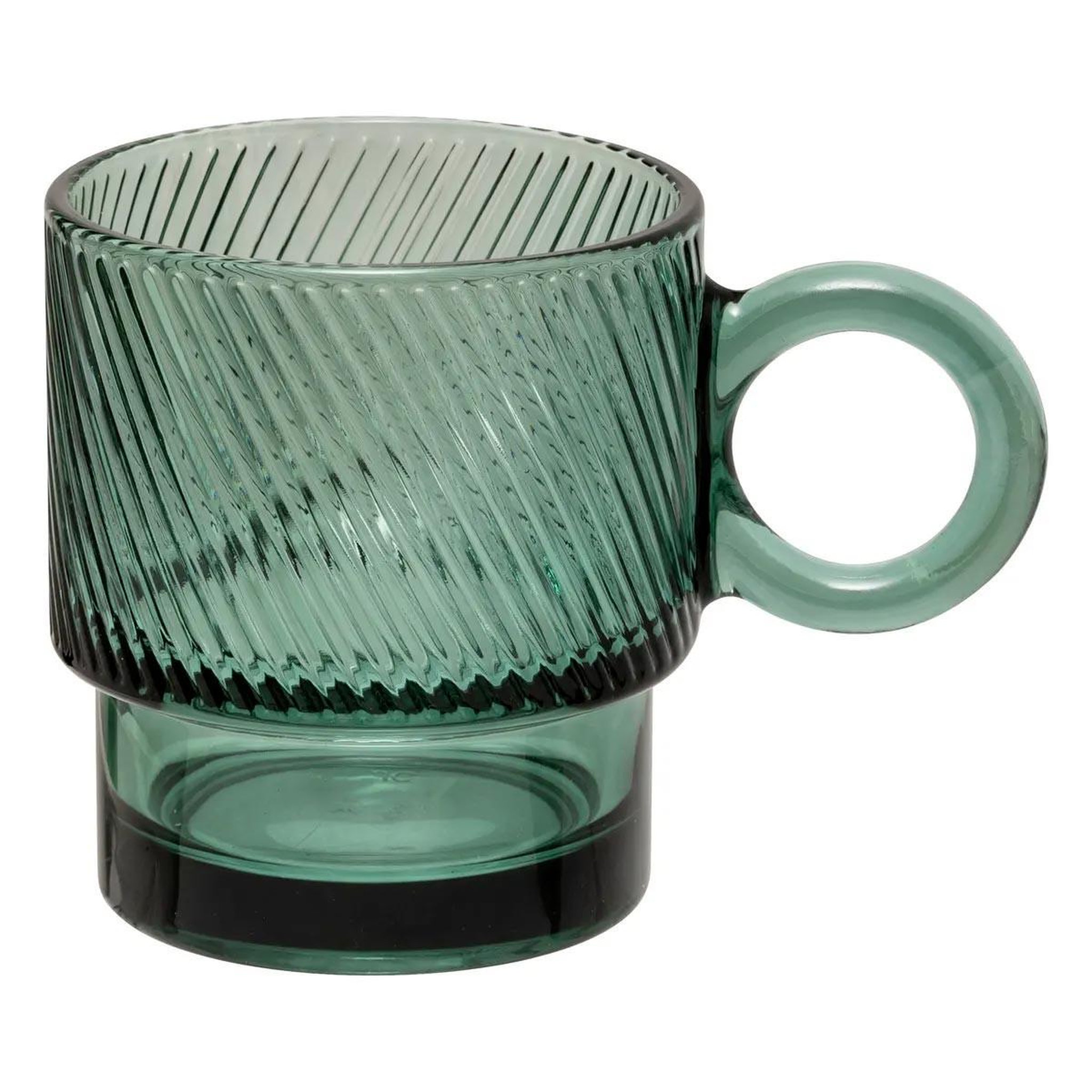 Voir la diapositive 2 : SECRET DE GOURMET Lot de 6 mugs en verre  lorène  30cl émeraude